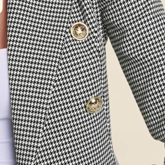 Venus Double Breasted Houndstooth Blazer Jacket - Picture 4 of 10